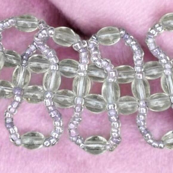 NWT New Free People Iridescence Lilac Bead Chocker Necklace. Adjustable - Picture 7 of 7